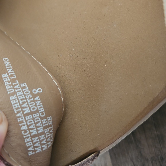 Yellow Box Bronze And Khaki "Cork" Wedges - Picture 3 of 7